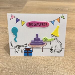 Quirky Homemade Cat Birthday Card - $5 add on